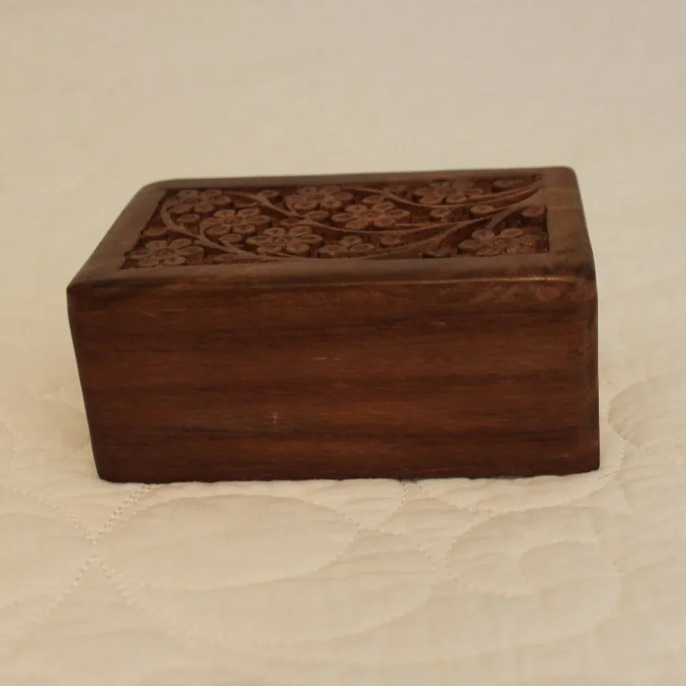 Wooden box for jewelry, trinkets, etc.